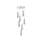 ET2 Lighting E24757-SNSBR Reveal 7-Lights 42W Satin Nickel/Satin Brass Pendant