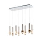 ET2 Lighting E24758-SNSBR Reveal 8-Lights 48W Satin Nickel/Satin Brass Pendant