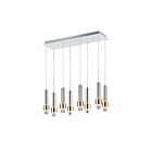 ET2 Lighting E24758-SNSBR Reveal 8-Lights 48W Satin Nickel/Satin Brass Pendant
