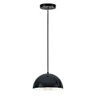 ET2 Lighting E24902-GBAL Hemisphere 1-Light 15W Gloss Black/Aluminum Pendant
