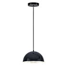 ET2 Lighting E24902-GBAL Hemisphere 1-Light 15W Gloss Black/Aluminum Pendant