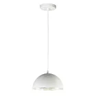 ET2 Lighting E24902-GWAL Hemisphere 1-Light 15W Gloss White/Aluminum Pendant