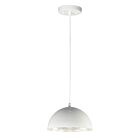 ET2 Lighting E24902-GWAL Hemisphere 1-Light 15W Gloss White/Aluminum Pendant