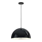 ET2 Lighting E24904-GBAL Hemisphere 1-Light 20W Gloss Black/Aluminum Pendant