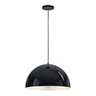 ET2 Lighting E24904-GBAL Hemisphere 1-Light 20W Gloss Black/Aluminum Pendant