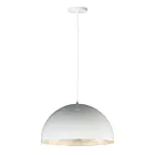 ET2 Lighting E24904-GWAL Hemisphere 1-Light 20W Gloss White/Aluminum Pendant