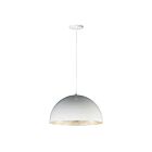ET2 Lighting E24904-GWAL Hemisphere 1-Light 20W Gloss White/Aluminum Pendant