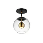 ET2 Lighting Nucleus E25150-BKNAB 1-Light 10W Black/Natural Aged Brass LED Semi Flush Mount