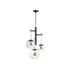 ET2 Lighting E25156-BKNAB Nucleus 3-Lights 30W Black/Natural Aged Brass Pendant