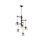 ET2 Lighting E25158-BKNAB Nucleus 5-Lights 40W Black/Natural Aged Brass Pendant