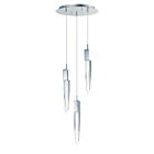 ET2 Lighting E31243-20PC Quartz 3-Lights 18W Polished Chrome Pendant