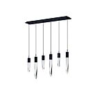 ET2 Lighting E31245-20BK Quartz 6-Lights 36W Black Pendant