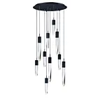 ET2 Lighting E31247-20BK Quartz 10-Lights 60W Black Pendant