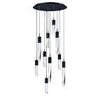 ET2 Lighting E31247-20BK Quartz 10-Lights 60W Black Pendant