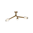 ET2 Lighting Blossom E32790-93NAB 3-Lights 12W Natural Aged Brass LED Semi Flush Mount