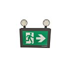 Etlin Daniels EC3144BLM-A13U24-BB-GU-10RC 2-Heads 144W Black LED Running Man Exit Sign Light with Combo Heads