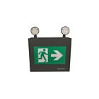 Etlin Daniels EC3500BLM-A13U24-BB-GU-10RC 2-Heads 500W Black LED Running Man Exit Sign Light with Combo Heads