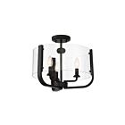 Eurofase Lighting 38156-038 Campisi 3-Lights 180W Black Semi Flush Mount