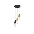 Eurofase Lighting 43858-046 Ecrou 9-Lights 5W Black and Gold Chandelier