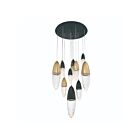 Eurofase Ecrou 43859-041 9-Lights 45W Black And Gold Chandelier