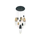 Eurofase Lighting 43859-041 Ecrou 9-Lights 45W Black and Gold Chandelier