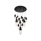 Eurofase Lighting 43860-025 Ecrou 18-Lights 45W Black and Gold Chandelier