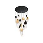Eurofase Lighting 43860-043 Ecrou 12-Lights 90W Black and Gold Chandelier
