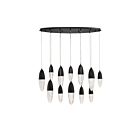 Eurofase Lighting 43861-024 Ecrou 12-Lights 60W Matte Black Chandelier