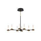 Eurofase Lighting 45714-016 Torcia 16-Lights 45W Black and Brass Chandelier