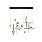 Eurofase Lighting 47256-033 12-Lights 72W Gold and Black LED Chandelier