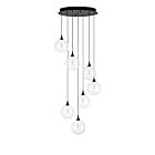 Eurofase Lighting 48929-011 Iissa 7-Lights 31.5W Matte Black LED Chandelier