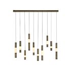 Eurofase Lighting 50121-014 Ronda 10-Lights 73.5W Weathered Brass LED Chandelier