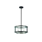 Eurofase TAMBOURO 38274-015 3-Lights Matte Black With Satin Nickel 180W Drum Pendant