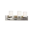Galaxy Lighting 723963BN-WH 3-Lights 300W Brushed Nickel Bath Vanity Light
