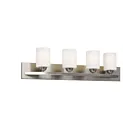 Galaxy Lighting 723964BN-WH 4-Lights 400W Brushed Nickel Bath Vanity Light