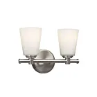 Galaxy Lighting 724002BN 2-Lights 200W Brushed Nickel Bath Vanity Light