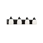 Galaxy Lighting 724134BK 4-Lights 400W Black Bath Vanity Light