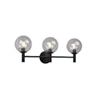 Galaxy Lighting 725943BK-CL 3-Lights 120W Black Bath Vanity Light