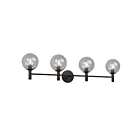 Galaxy Lighting 725944BK-CL 4-Lights 160W Black Bath Vanity Light