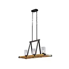 Galaxy Lighting 920963BK-WD 3-Lights 180W Painted Black and Brown Pendant