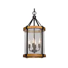 Galaxy Lighting 920965BK-WD 4-Lights 240W Painted Black and Brown Pendant