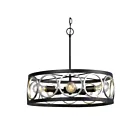 Galaxy Lighting 924691SLV-BK 5-Lights 300W Silver and Black Pendant