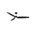 Kendal Lighting Steltra AC30656-BLK-OCB 3-blades Black and Brass 56" Ceiling Fan