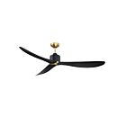 Kendal Lighting AC31360-BLK-BRS Taros 3-Blades Black and Brass 60" Ceiling Fan