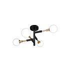 Kendal Lighting AMBIENCE PF100-4L-BLK-BRS Black 4-Light 40W Pendant