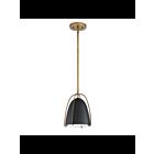 Kendal Lighting VILIA Mini PF125-BLK-BRS Black 1-Light 100W Mini Pendant