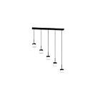 Kendal Lighting Nuon PF150-5LBR-BLK Black 5-Lights 125W Bar