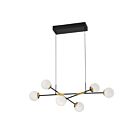 Kendal Lighting CALIPSO PF211-6L-BLK-BRS Black 6-Light 35W LED Pendant