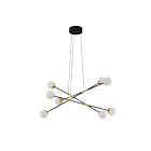 Kendal Lighting CALIPSO PF211-8L-BLK-BRS Black 8-Light 45W LED Pendant