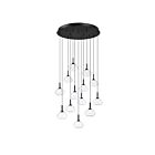 Kendal Lighting PF280-13LPA-BLK Luce 66W Black Pendant CCT Selectable